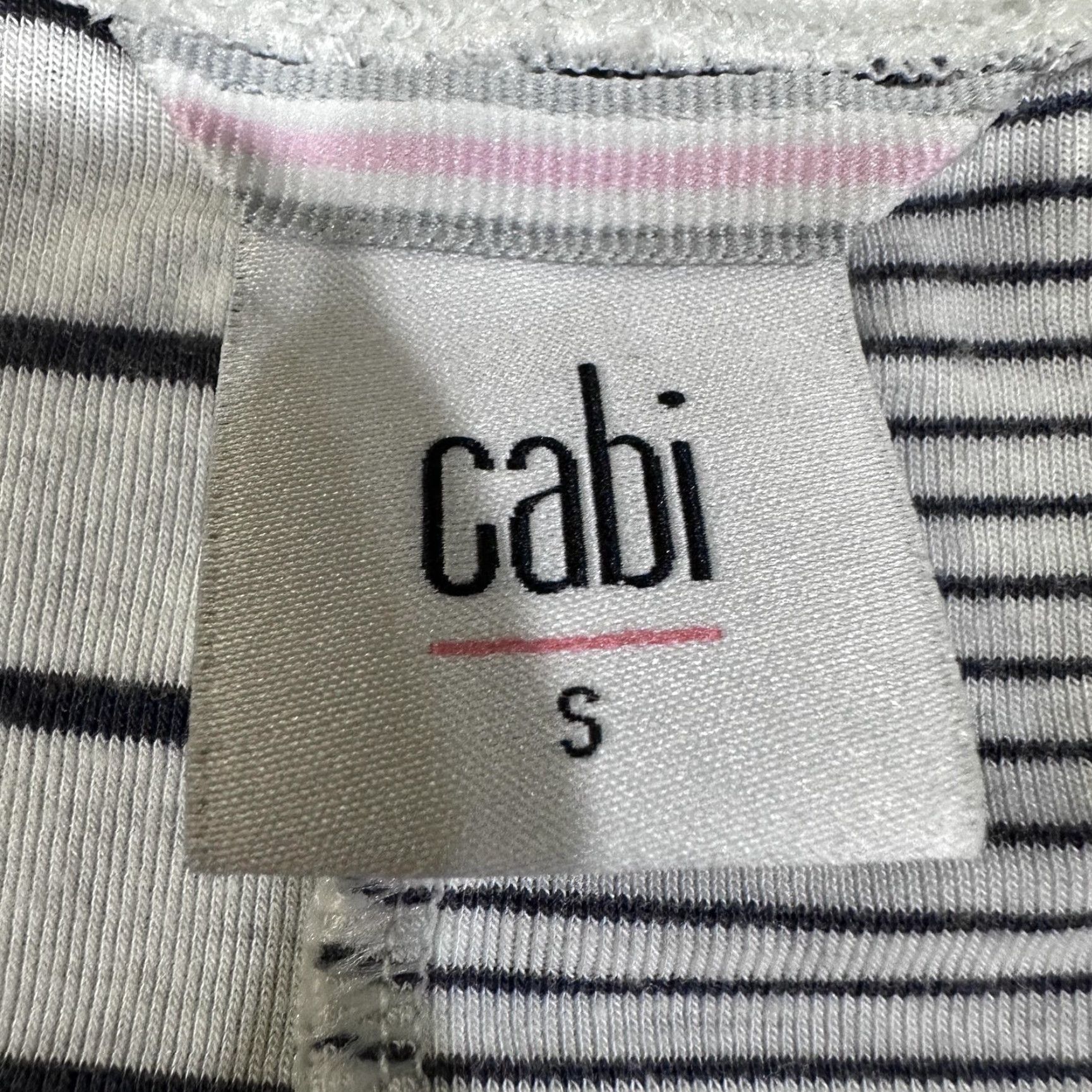Vintage Cabi Womens Small Black White Striped Split Panel Long Sleeve High Low Blouse Size S / US 4 / IT 40 - 7 Thumbnail
