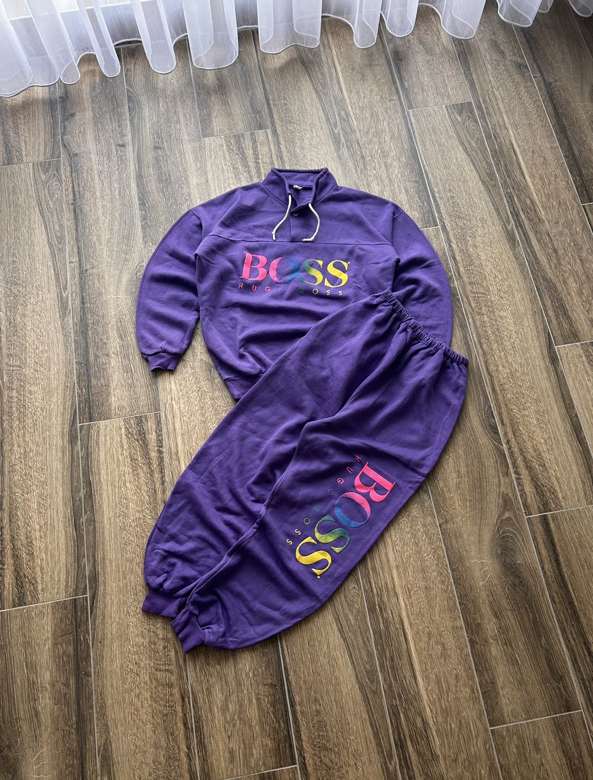 Hugo Boss × Vintage Vintage Hugo Boss big logo sportswear suit 90s made in italy Size 40R - 1 Thumbnail