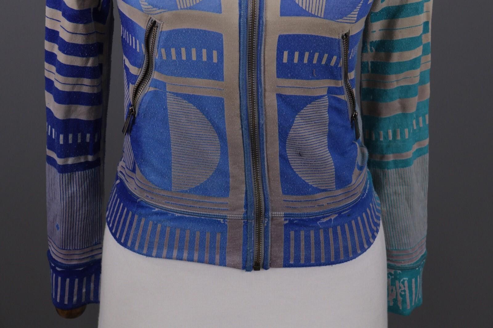 Custo Barcelona Custo Barcelona Blue Printed Hooded Jacket Sweater Size M / US 6-8 / IT 42-44 - 3 Thumbnail