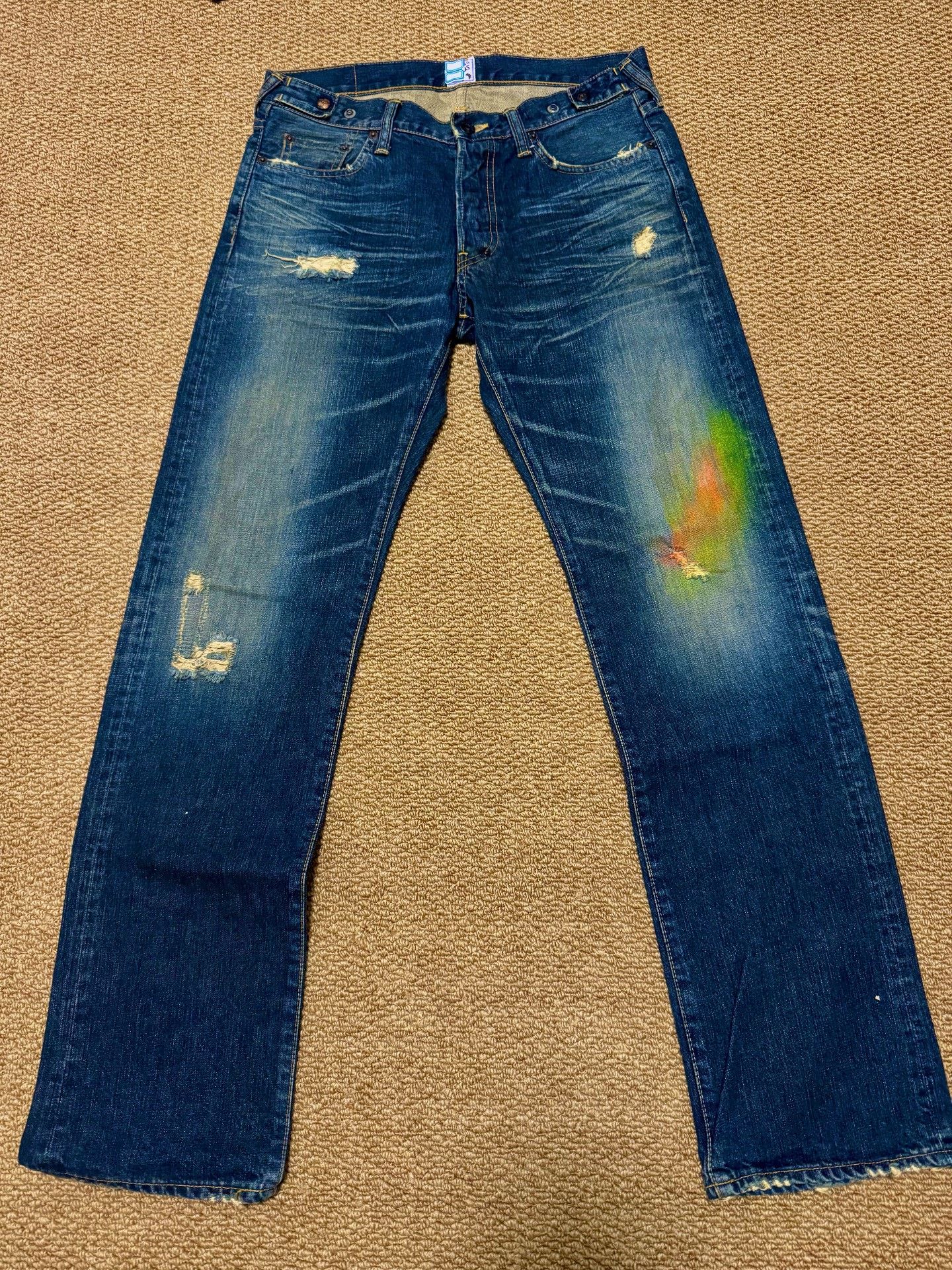 Prps Prps Blue Distressed Denim Jeans Size US 31 - 1 Thumbnail