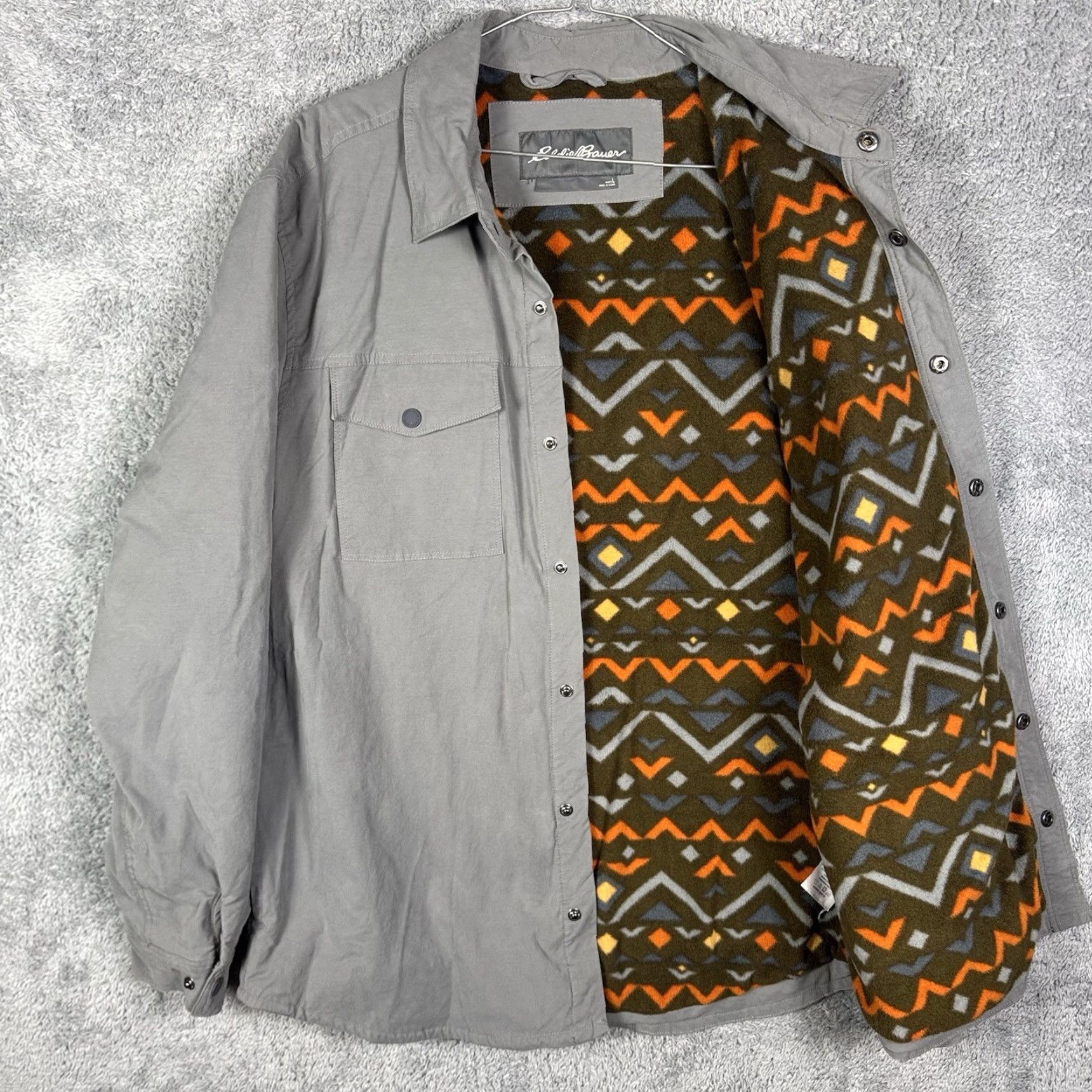 Eddie Bauer Eddie Bauer Chore Jacket Mens Large Aztec Blanket Flannel Lined Coat Barn Field Shirt Jacket 90s Multicolor Size US L / EU 52-54 / 3 - 2 Thumbnail