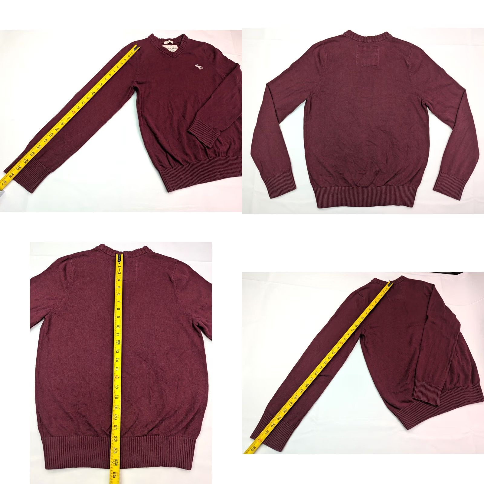 Abercrombie & Fitch Abercrombie & Fitch Sweater Womens XL Maroon V-Neck Wool Cashmere Knit Pullover Embroidered Moose 90s Bohemian Preppy Casual/Party Womens XL Red Size XL / US 12-14 / IT 48-50 - 8 Thumbnail