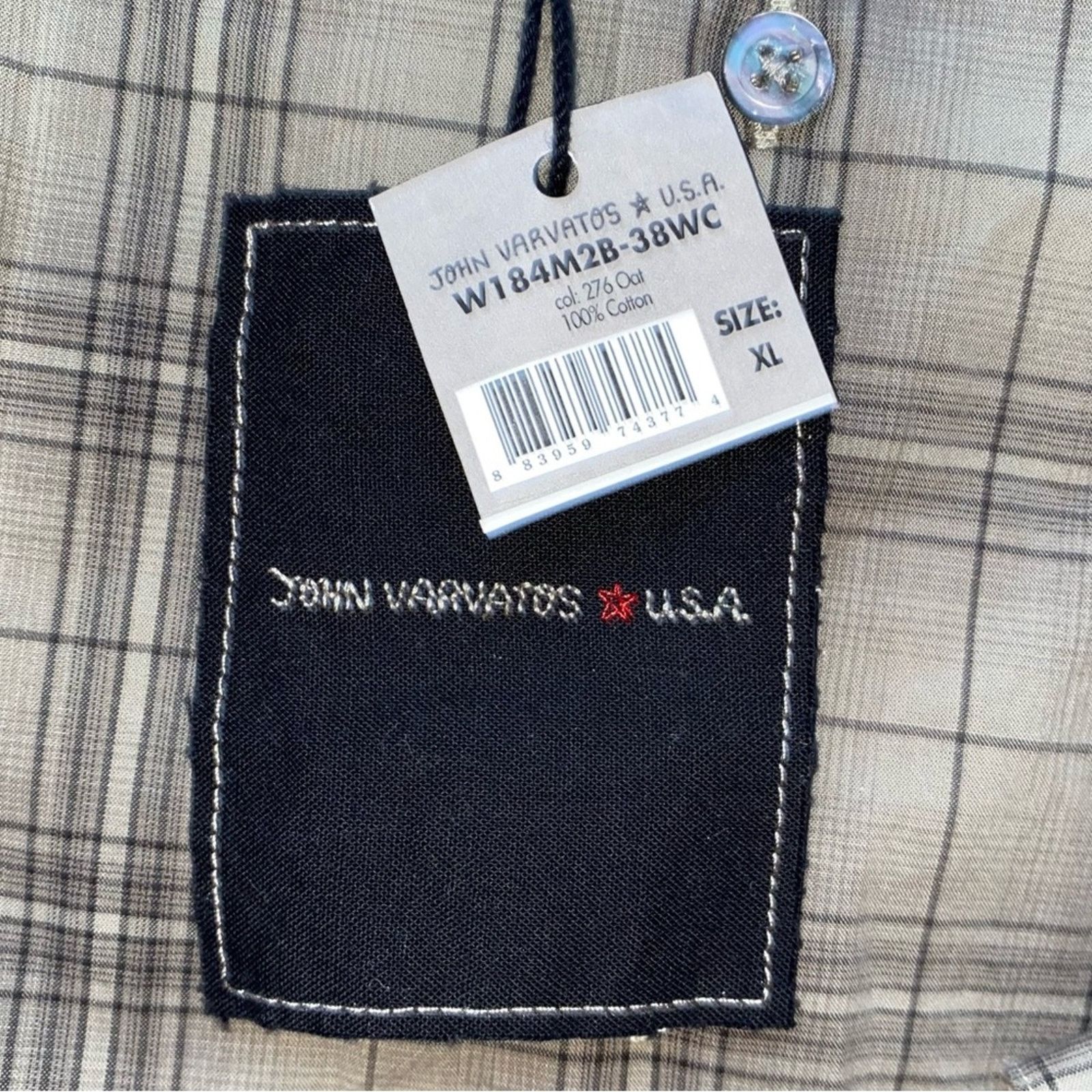 John Varvatos New JOHN VARVATOS $250 Olive Black Plaid Men's Shirt XL Size US XL / EU 56 / 4 - 4 Thumbnail