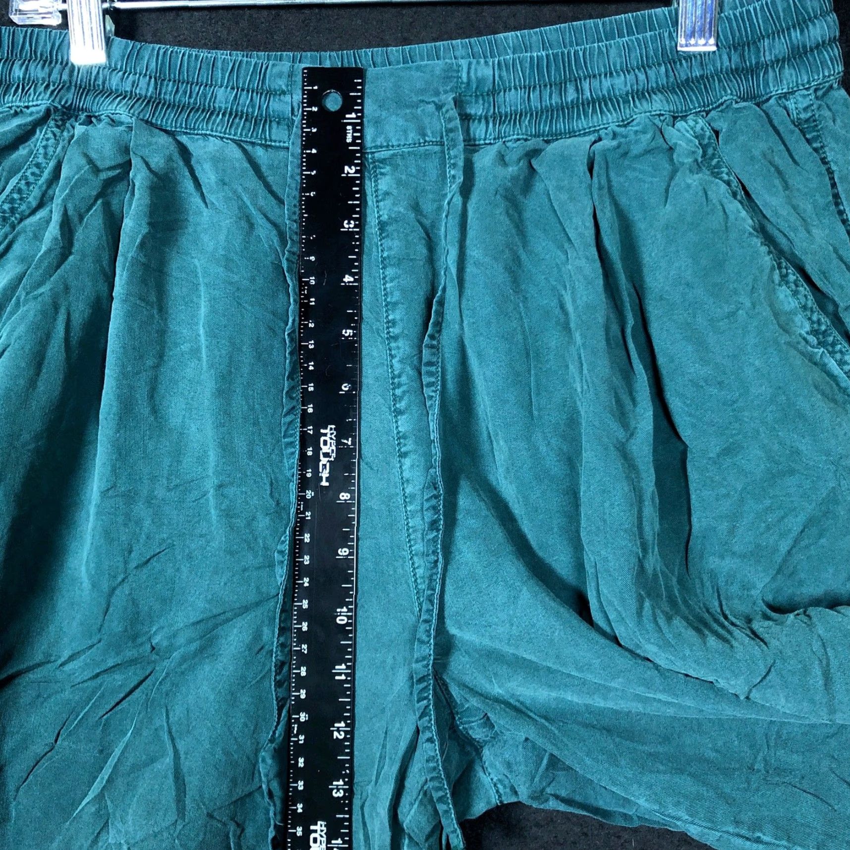 Vintage Aerie Womens Pants Dark Teal High Rise Pull On Wide Leg Paperbag Large Size 36" / US 14 / IT 50 - 7 Thumbnail