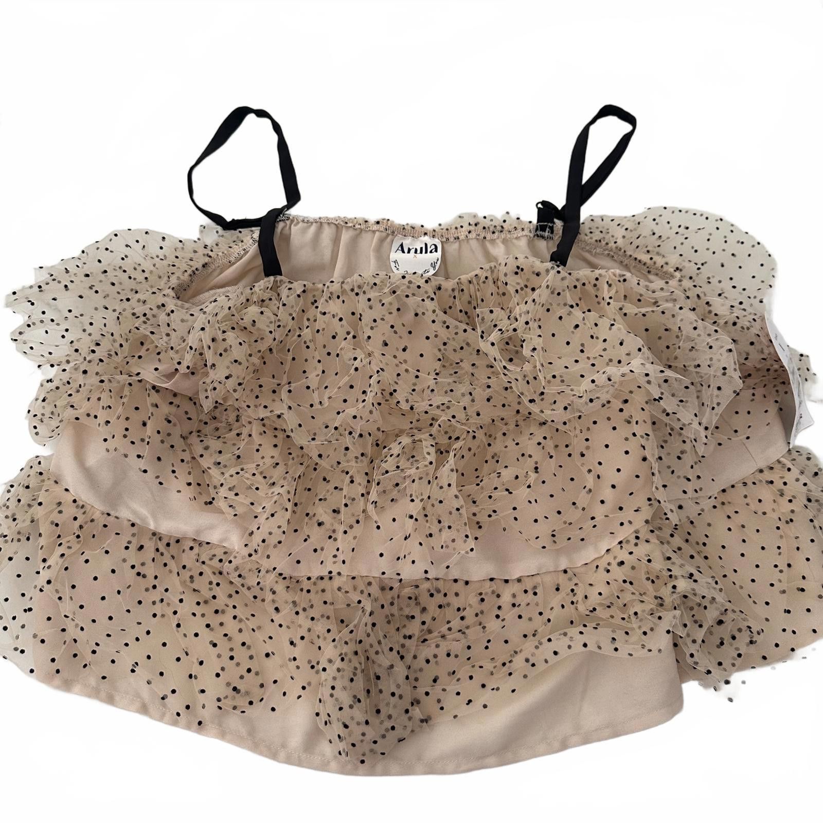 Designer NWT Chic Ruffled Polka Dot Top by Arula Size XL / US 12-14 / IT 48-50 - 2 Thumbnail