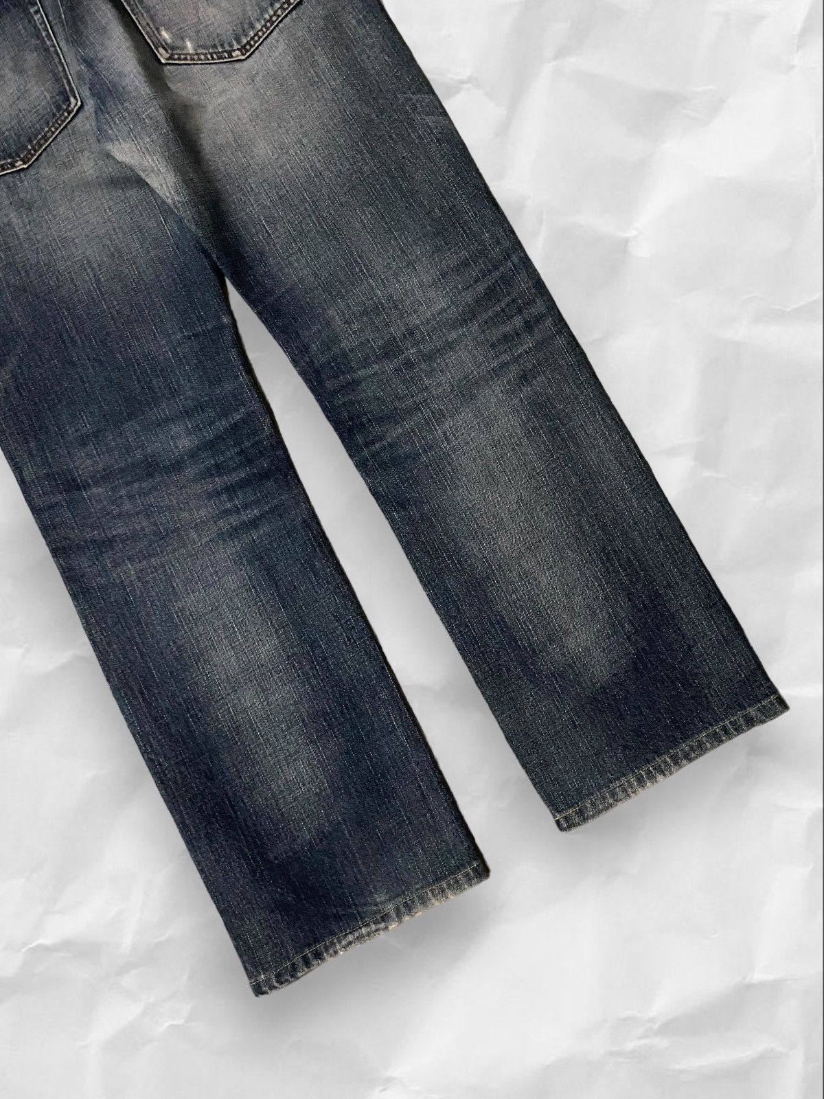 If Six Was Nine × Japanese Brand × Vintage Back Number Japan Distressed Dark Blue Wash Denim Jeans Size US 34 / EU 50 - 10 Thumbnail