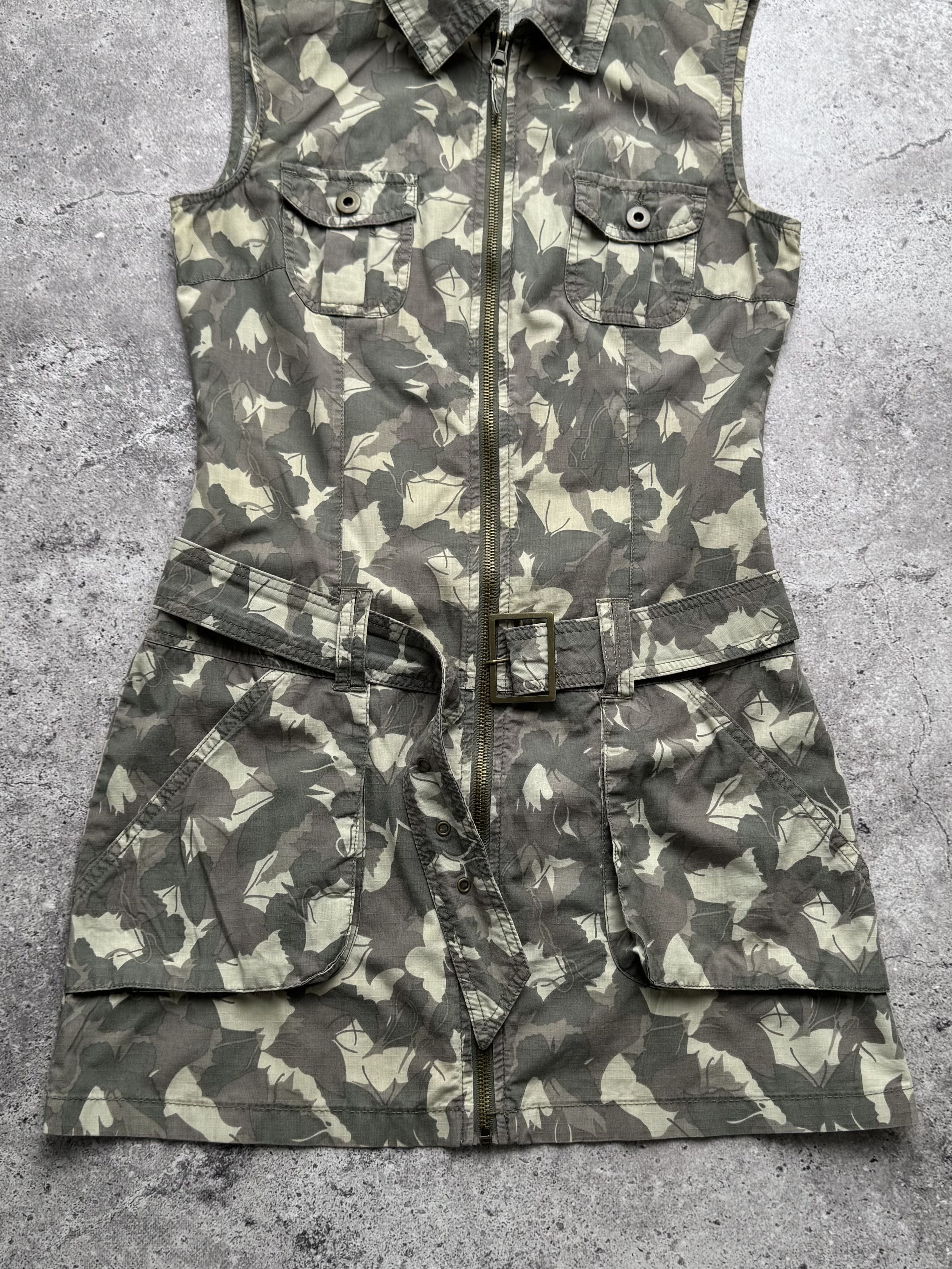 Vintage Vintage Camouflage Cargo Belted Utility Military Dress (E8) Size S / US 4 / IT 40 - 3 Thumbnail