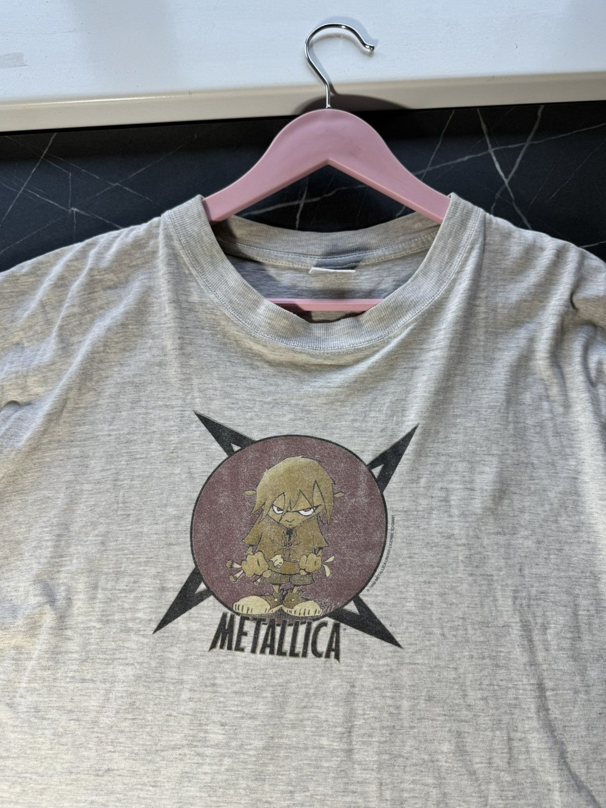 Band Tees Vintage 1999 Metallica Graphic Band T Shirt Gray Size US XL / EU 56 / 4 - 2 Thumbnail