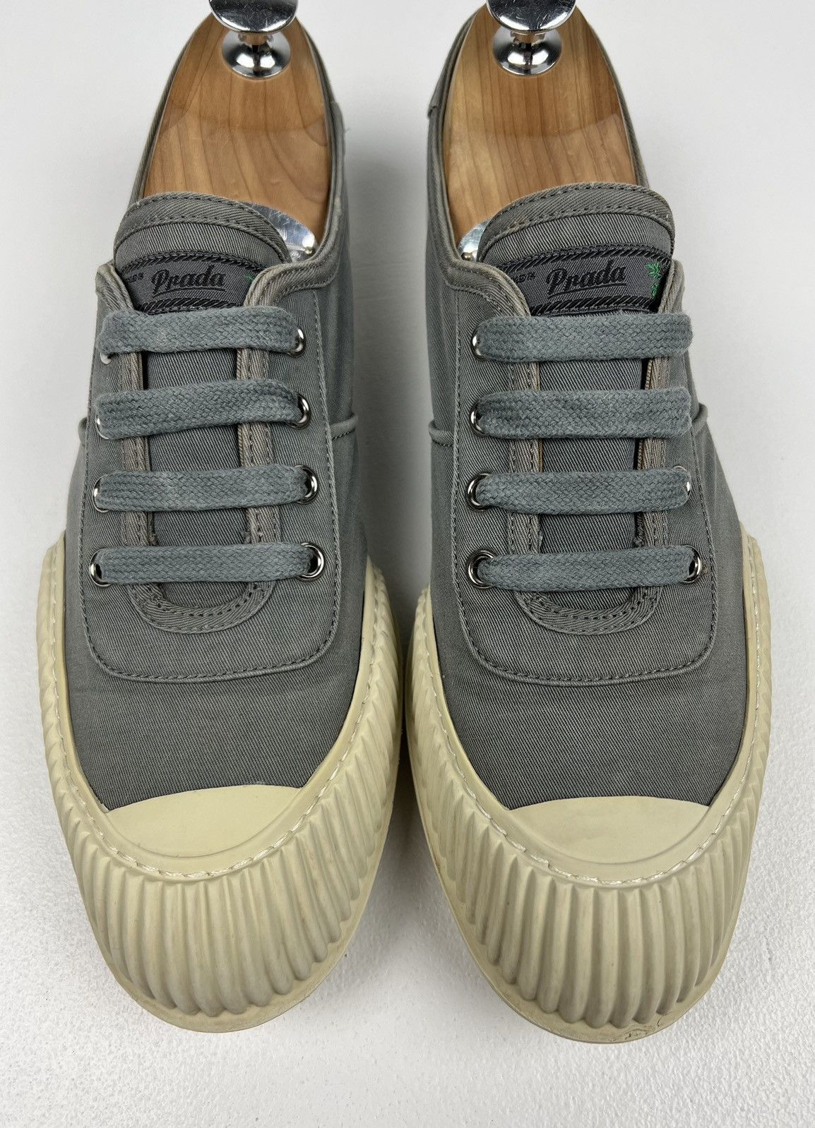 Prada PRADA Sneakers Low-Top Shoes Denim Rubber Logo Gray Wmn’s Size US 9 / IT 39 - 5 Thumbnail