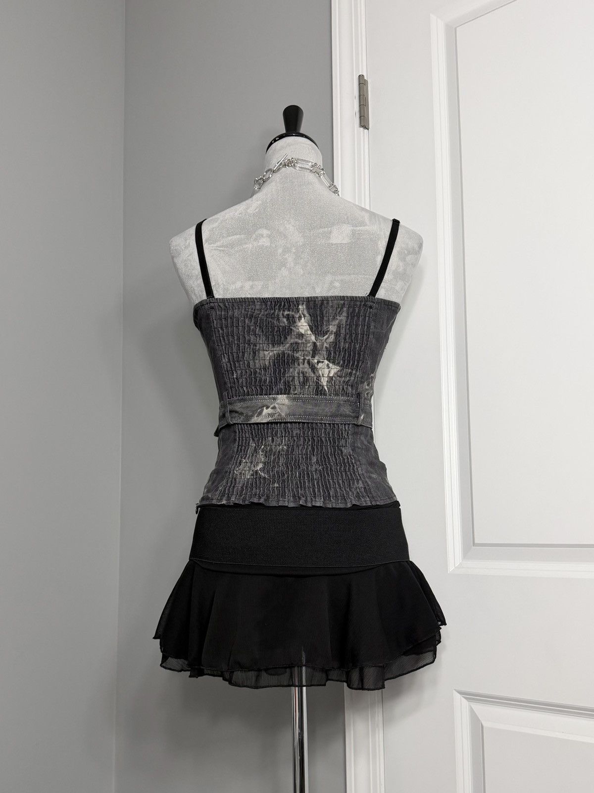 Other Asymmetrical Zip Belted Cargo Corset Top Stonewashed Grey Size S / US 4 / IT 40 - 10 Thumbnail