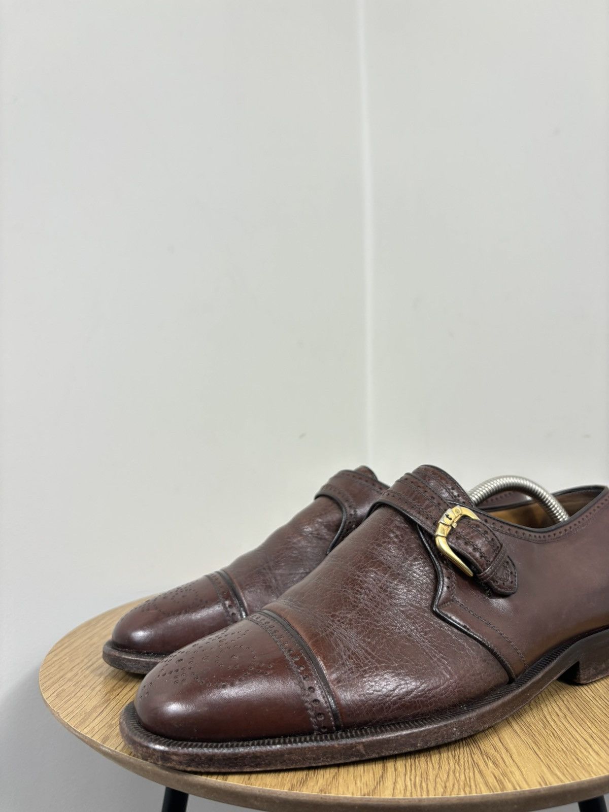 Testoni A. Testoni Black Label Vintage Monk Strap Leather Shoes Size US 8 / EU 41 - 13 Thumbnail