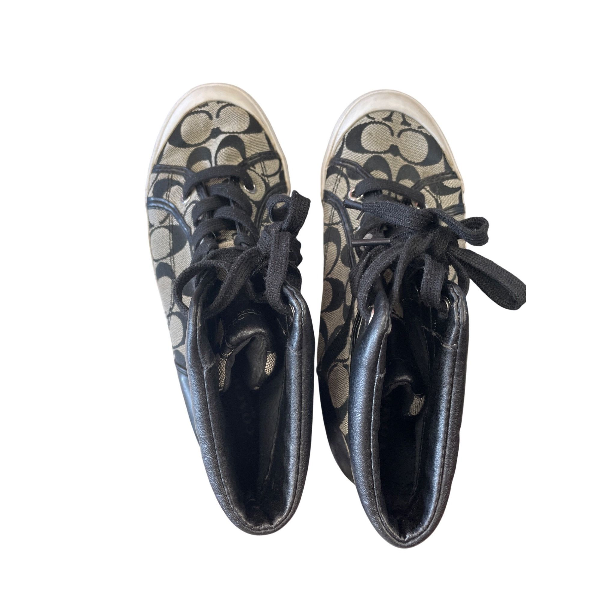 Coach Coach Freesia Woman's Black Grey Signature HighTop Sneakers Size US 8.5 / IT 38.5 - 17 Thumbnail