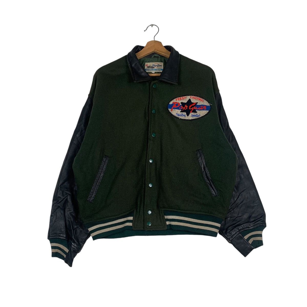 Japanese Brand Vintage Pop Gear Fullness Big Logo Leather Varsity Jacket Size US M / EU 48-50 / 2 - 1 Thumbnail