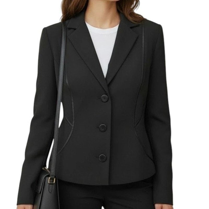 Calvin Klein NWT Calvin Klein Blazer Jacket Black Piping 3 Button Size S / US 4 / IT 40 - 3 Thumbnail