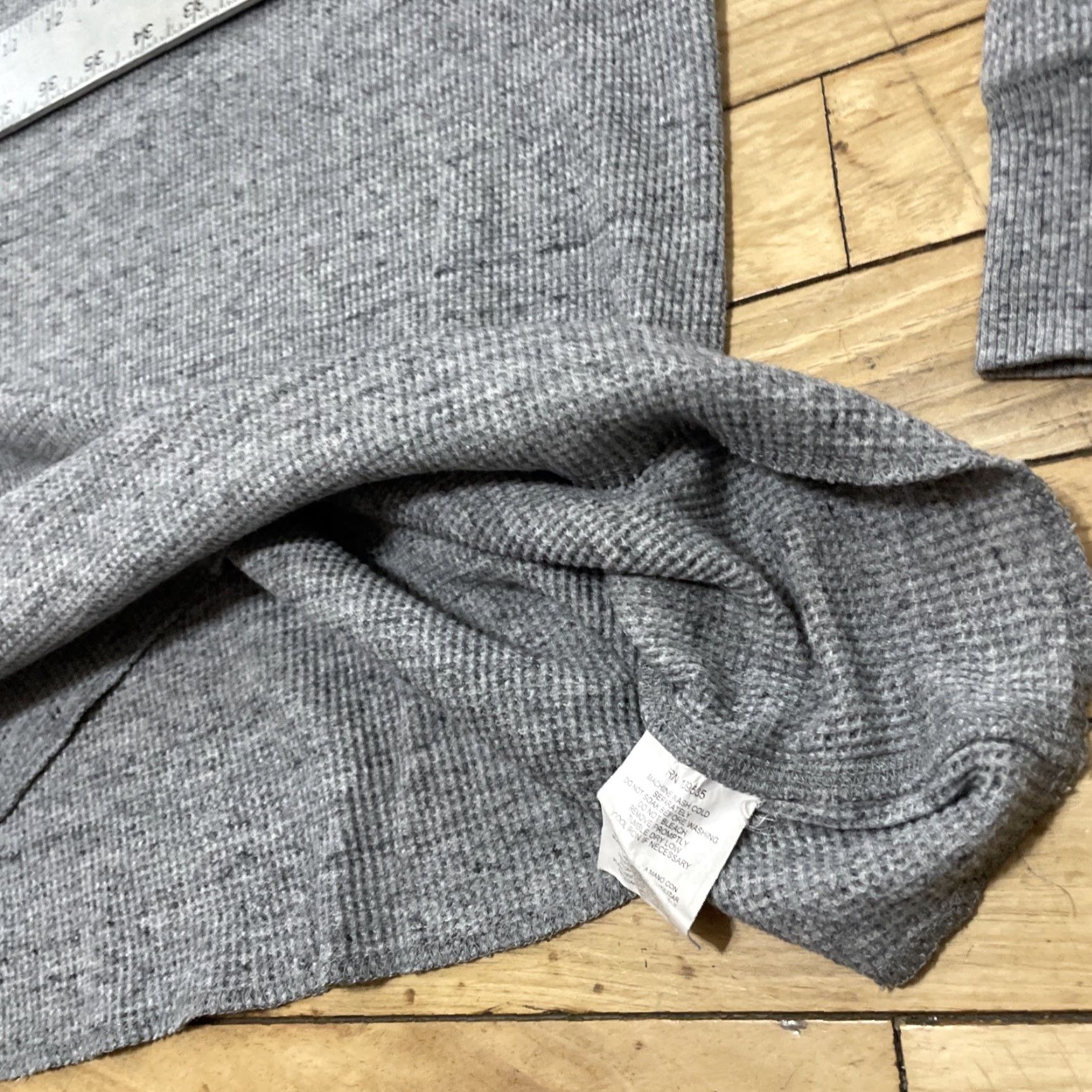 Grayers Grayers Waffle Knit Crewneck Long Sleeve Men XL Gray Spec Skater Raw Hem Capsule Shirt Size US XL / EU 56 / 4 - 7 Thumbnail