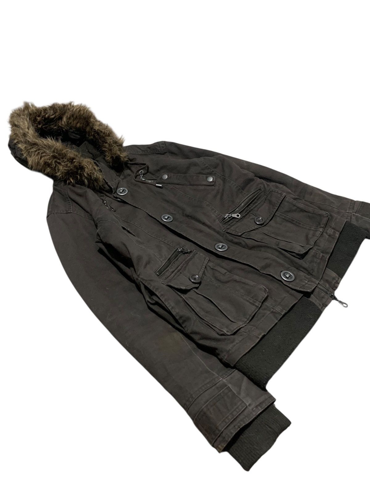 If Six Was Nine 2000s In The Attic multipocket fur hoodie canvas jacket Size US M / EU 48-50 / 2 - 11 Thumbnail