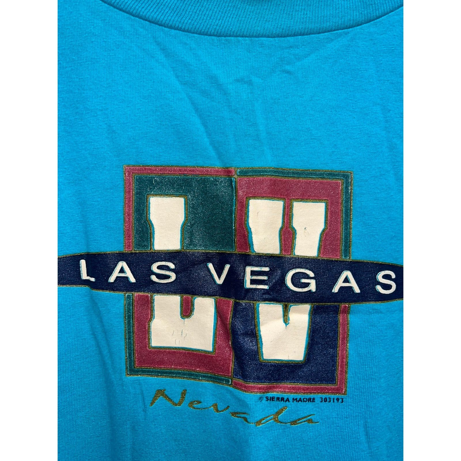 Jerzees Vintage Las Vegas Shirt Nevada Teal Tee Jerzees 90s VTG 2XL Size US XXL / EU 58 / 5 - 3 Thumbnail
