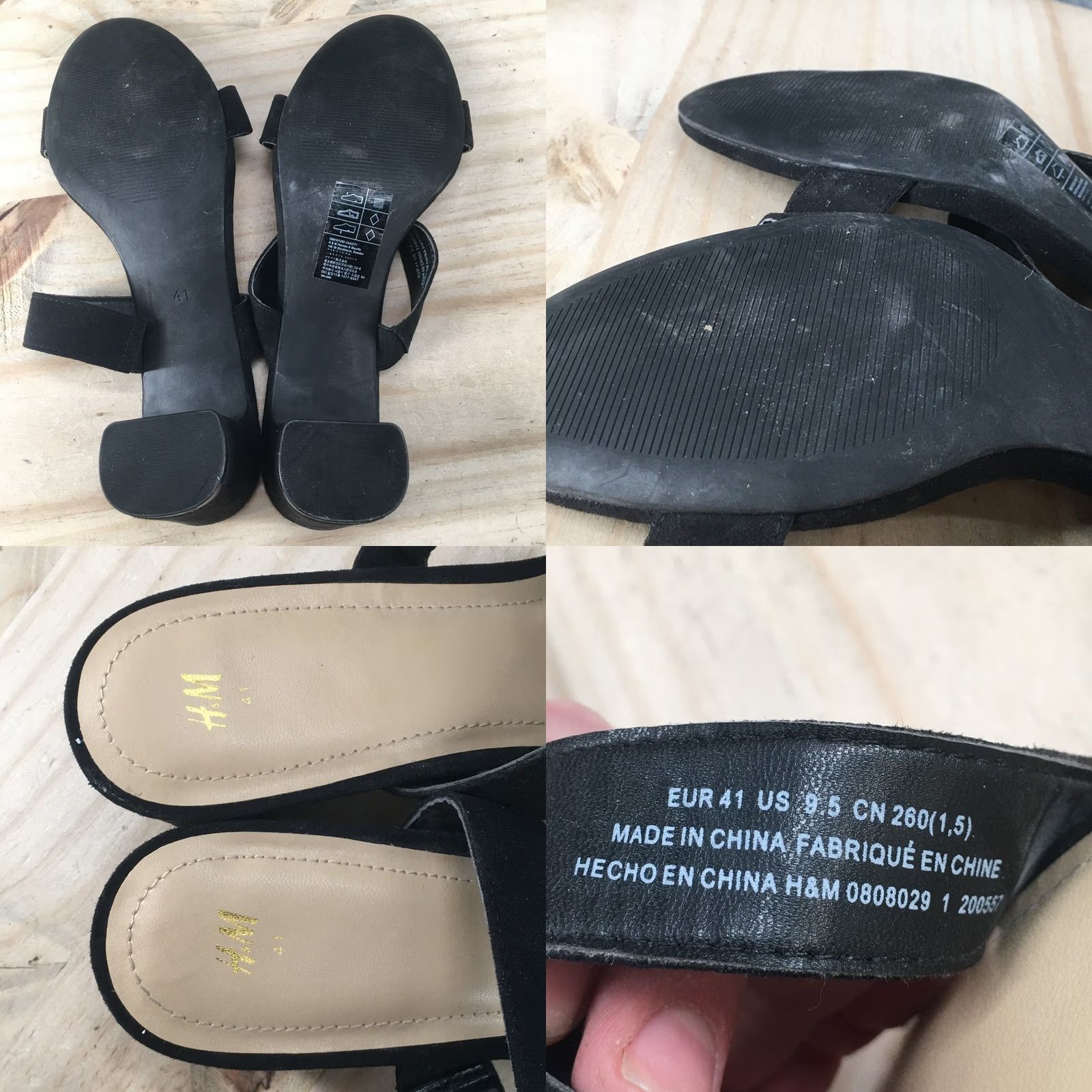 H&M H&M Sandals Womens 9.5 Casual Slip On Two Strap Heels Slide Black Faux Suede Platform Block Heel Mens Womens Girls Boys? Size US 10 / IT 40 - 9 Thumbnail