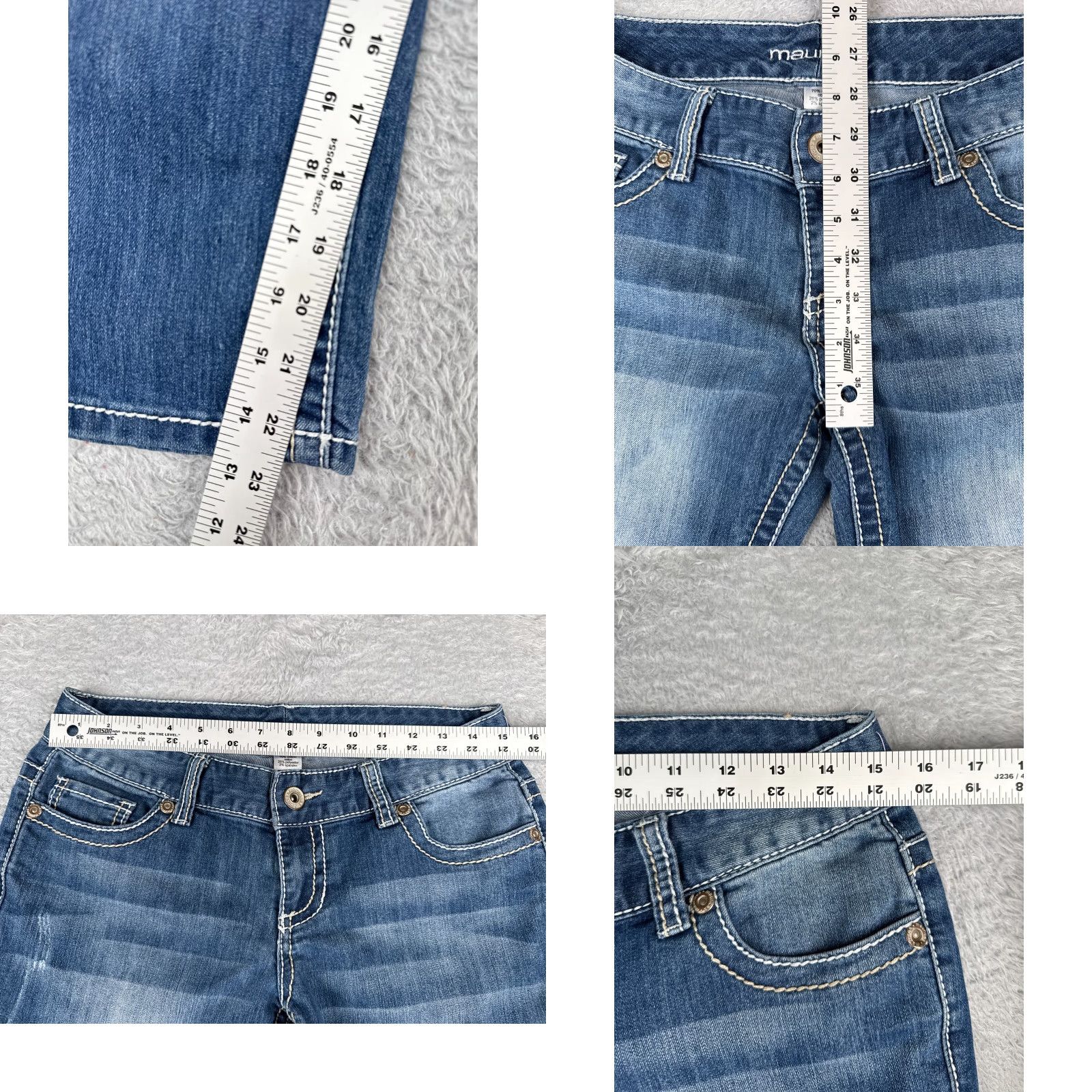 Vintage Maurices YMI Jeans Capri Blue Denim Cotton Blend Low Rise 29 Inseam 23 Womens Regular 6 29x23 Vintage No Size 27" / US 4 / IT 40 - 8 Thumbnail