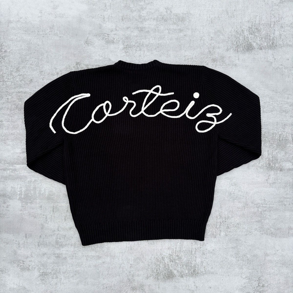 Corteiz C Star Gradient Mohair Knit Sweater Grey Men's