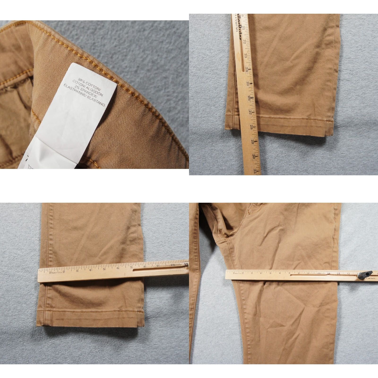 Lucky Brand Lucky Brand Pants Mens 38x28 Beige Chino Athletic 410 Stretch Adult Casual Regular 5-Pocket Design Front Flat Front Belt Loops Zip Cotton Spandex Size US 38 / EU 54 - 8 Thumbnail