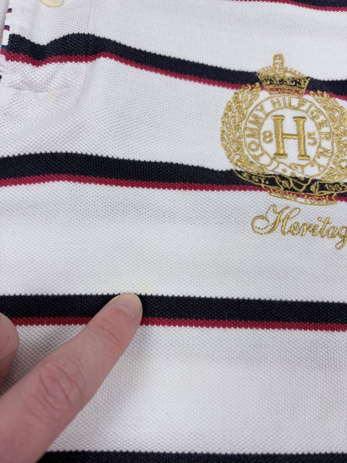 Tommy Hilfiger Tommy Hilfiger Heritage Big Crest Striped Polo Shirt XL⁠ Size US XL / EU 56 / 4 - 12 Thumbnail