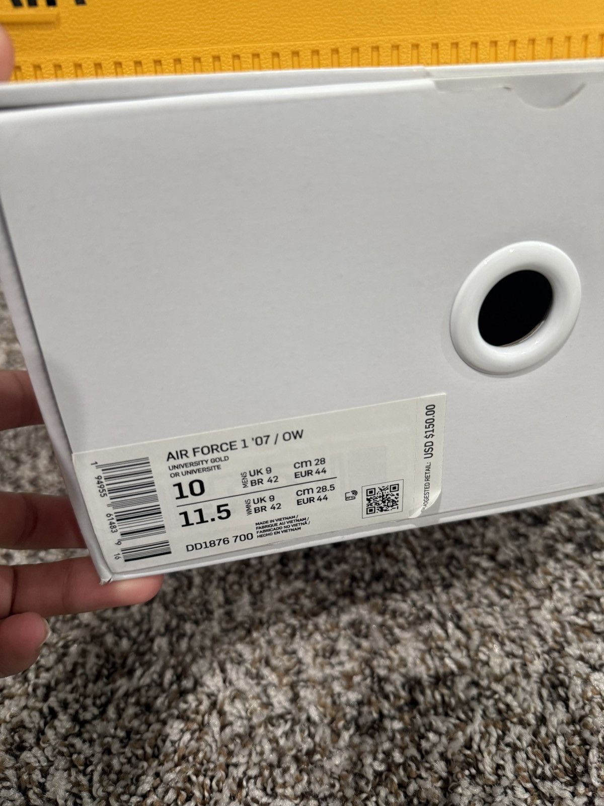 Nike × Off-White Off white Air Force 1 lemonade Size US 10 / EU 43 - 5 Thumbnail