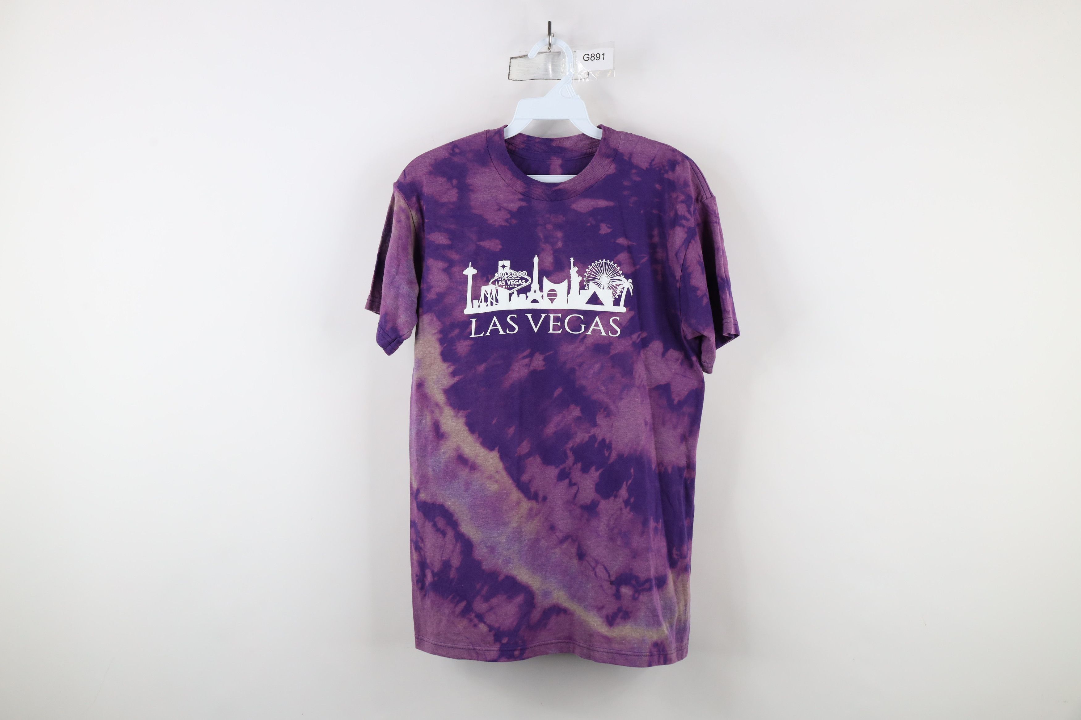 Vintage Streetwear Las Vegas Acid Wash Short Sleeve T-Shirt Purple Size S / US 4 / IT 40 - 1 Thumbnail