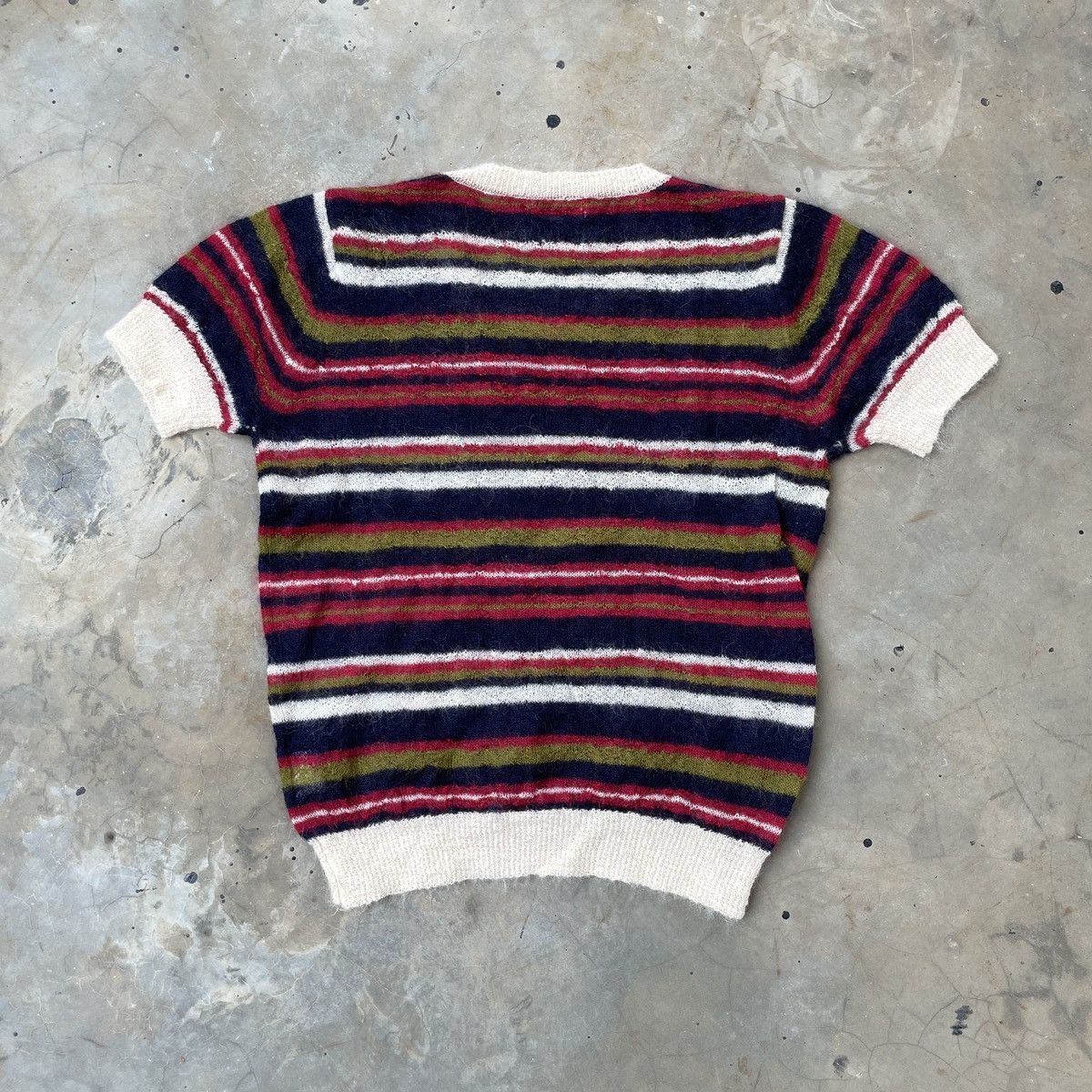 If Six Was Nine × Japanese Brand VTG Trans Continents Striped Crew Neck Short Sleeve Mohair Size S / US 4 / IT 40 - 4 Thumbnail