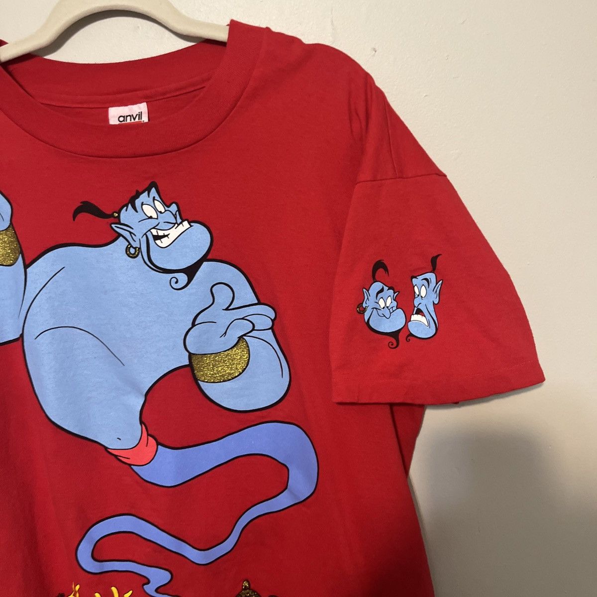 Disney × Vintage Vintage Disney Aladdin Genie shirt Men XL Red Single Stitch Size US XL / EU 56 / 4 - 3 Thumbnail