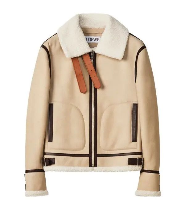 Loewe Shearling Aviator Jacket Soft White Size 50 Size US L / EU 52-54 / 3 - 1 Thumbnail