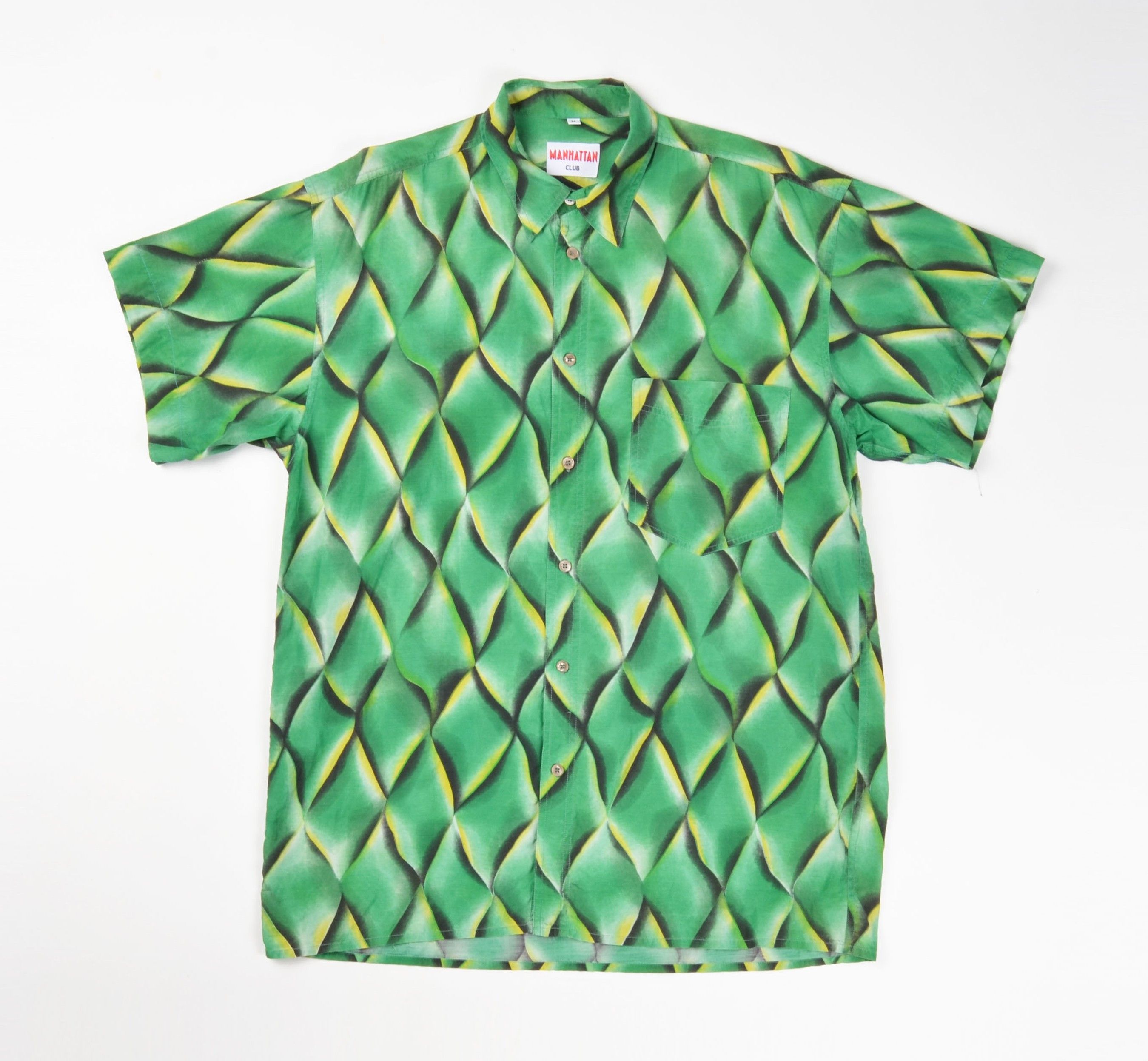 Vintage Vintage Manhattan Short Sleeve Button-Up Shirt Leaf Pattern Size US M / EU 48-50 / 2 - 1 Thumbnail