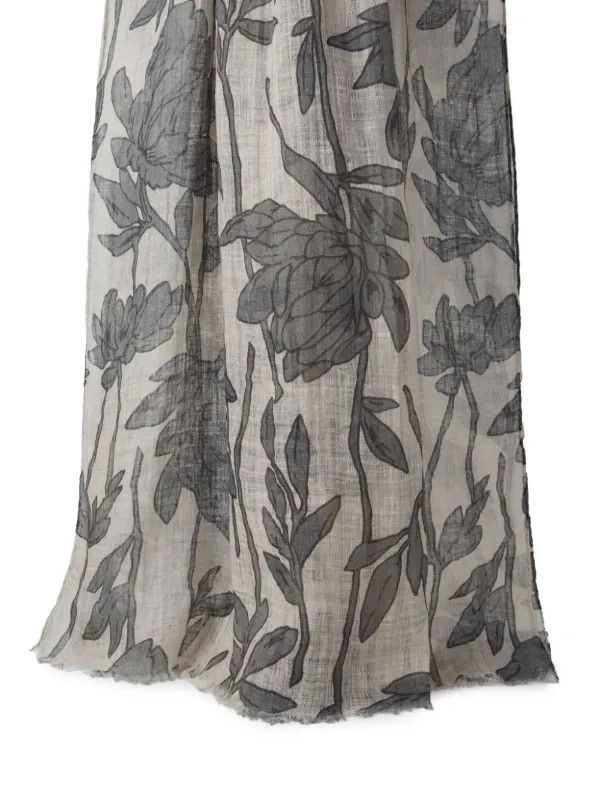 Brunello Cucinelli o1la1rc1a0325 Size: OS/Scarf in Beige/Grey Size ONE SIZE - 1 Thumbnail