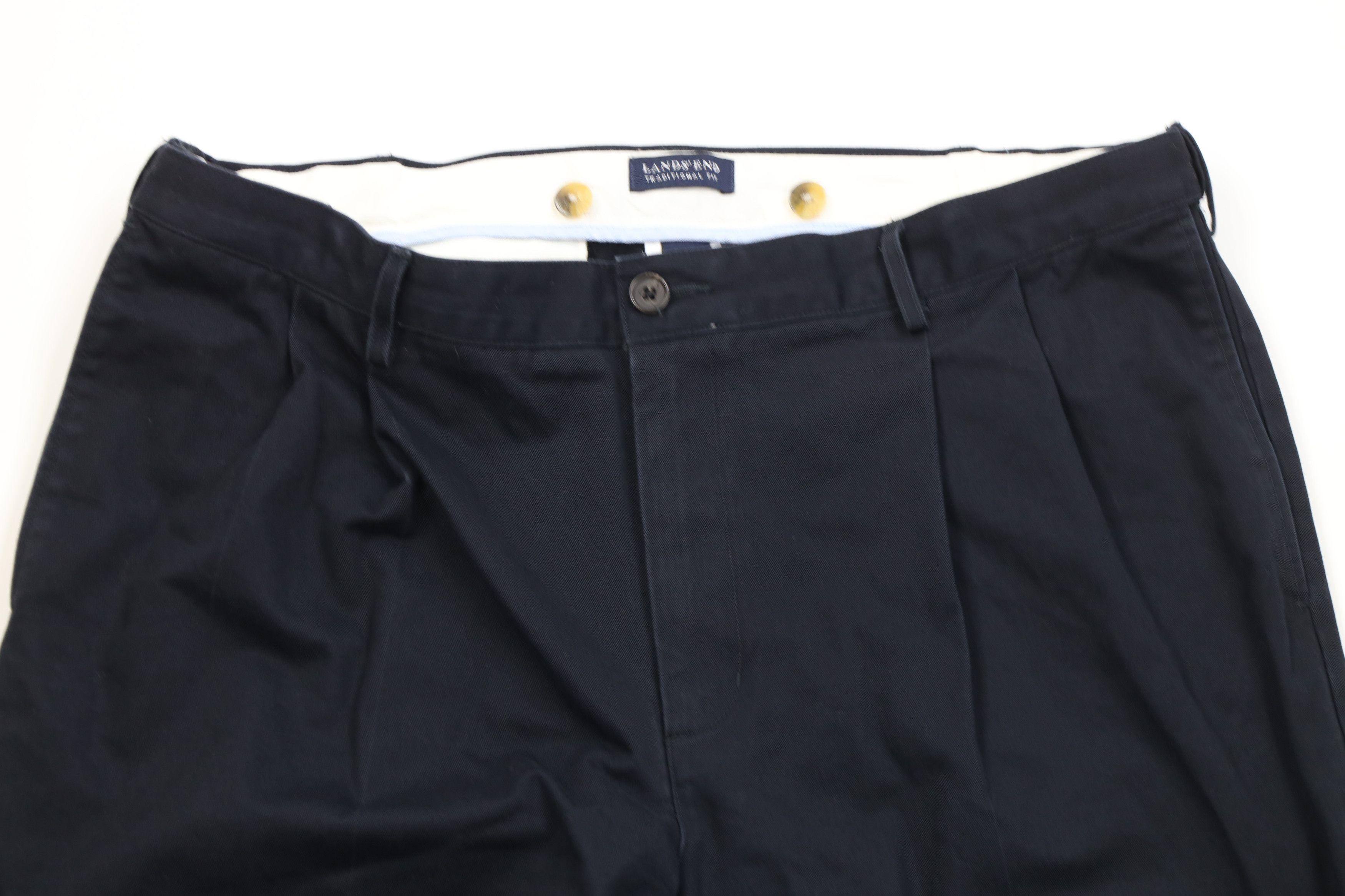 Lands' End Vintage Lands End Wide Leg Chino Pants Trousers Navy Blue Size US 38 / EU 54 - 2 Thumbnail