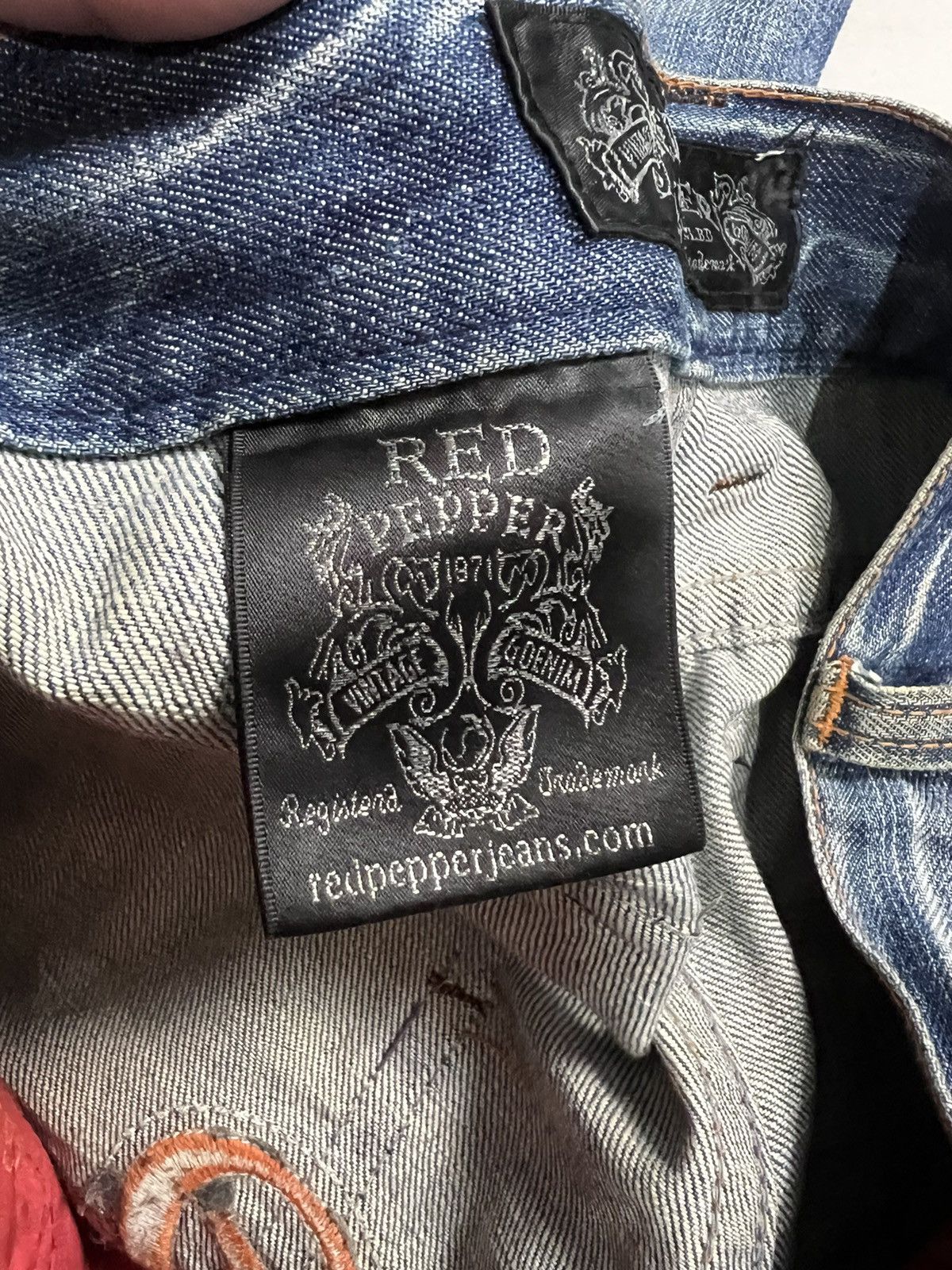 If Six Was Nine × Japanese Brand × Le Grande Bleu (L.G.B.) 💥Flare💥 Crazy 90’s Style Red Pepper Denim Size US 31 - 13 Thumbnail