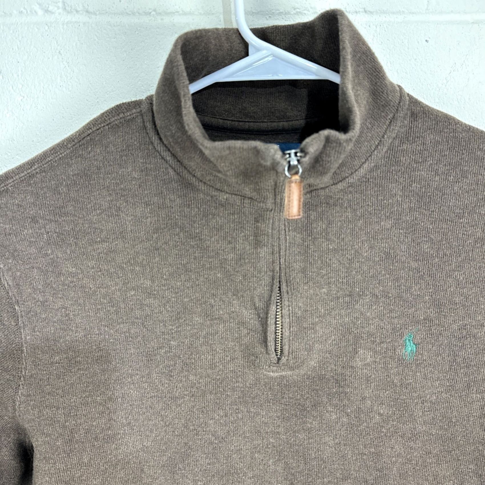 Polo Ralph Lauren VINTAGE Polo Ralph Lauren Sweater Mens XL Brown 1/4 Zip Knit Pullover Long Sleeve Size US XL / EU 56 / 4 - 3 Thumbnail