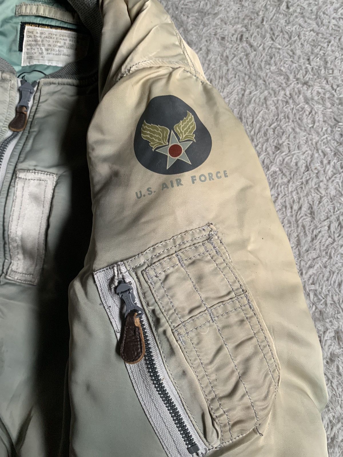 Japanese Brand Vintage Sunfade 50s Buzz Ricksons B15-D MOD Bomber Jacket Size US L / EU 52-54 / 3 - 7 Thumbnail