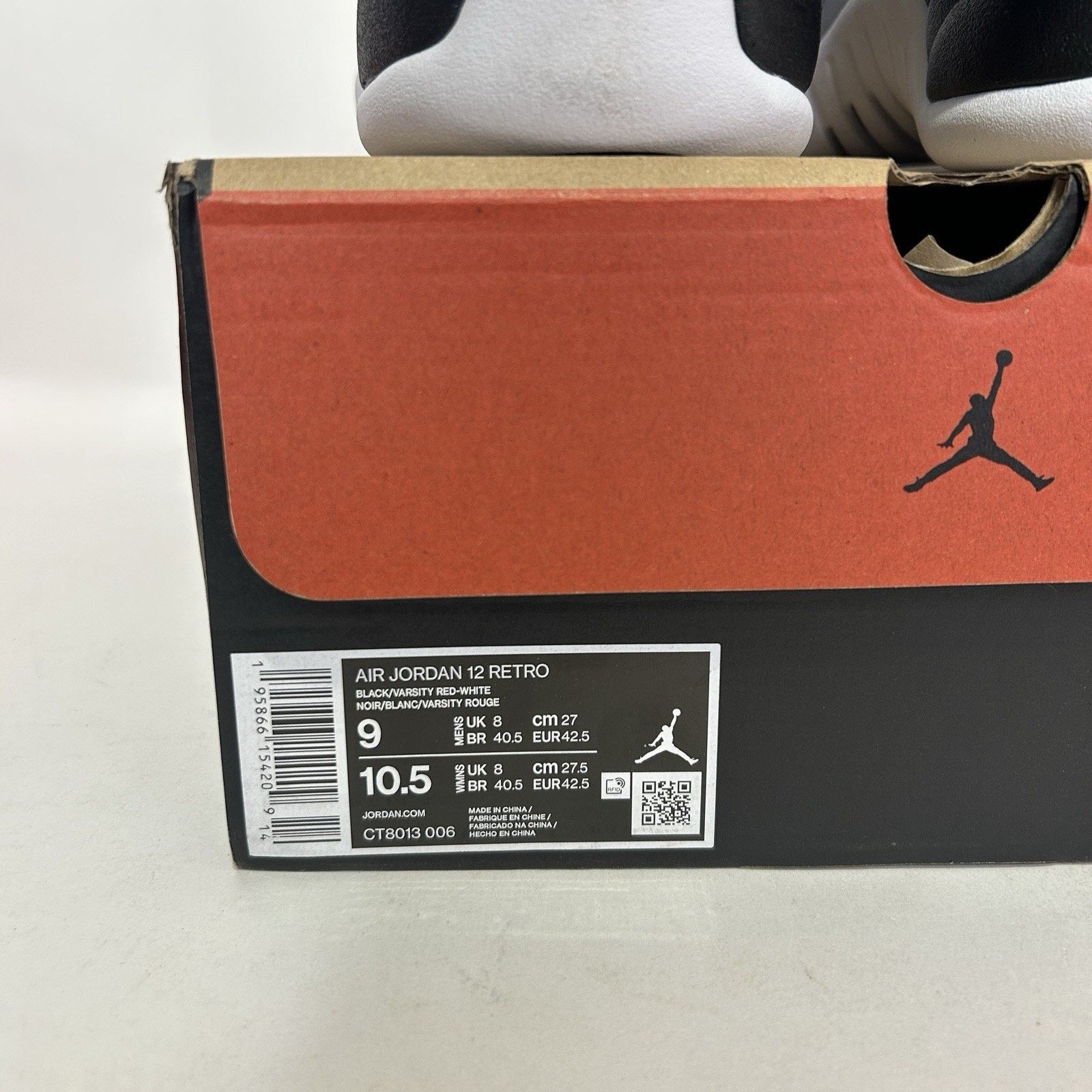 Jordan Brand Nike Air Jordan 12 Retro OG “Playoff/Black White” CT8013-006 Size US 9 / EU 42 - 5 Thumbnail