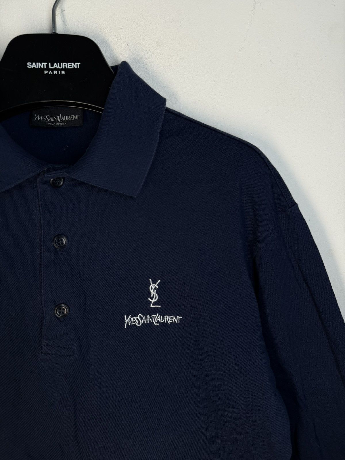 Yves Saint Laurent 🇮🇹90s YSL Sweatshirt 1/4 Button Up Vintage Crewneck collar Size US M / EU 48-50 / 2 - 2 Thumbnail