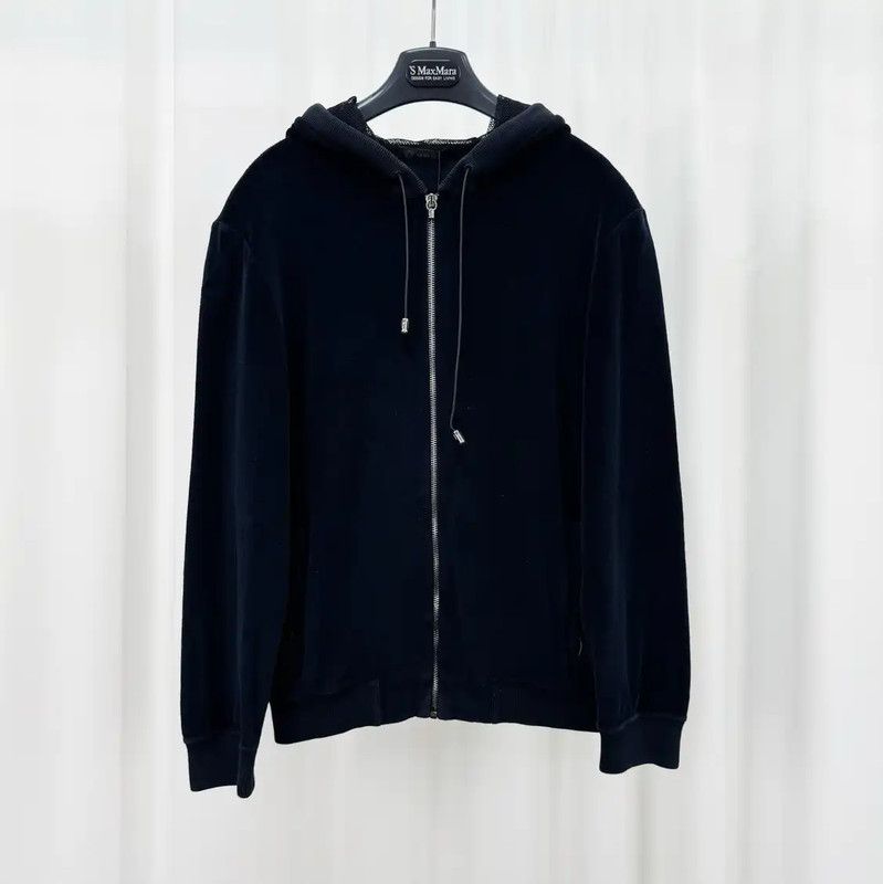 Versace Versace Black Cotton Blend Logo Zip-Up Jacket 0089 Size US XS / EU 42 / 0 - 1 Thumbnail