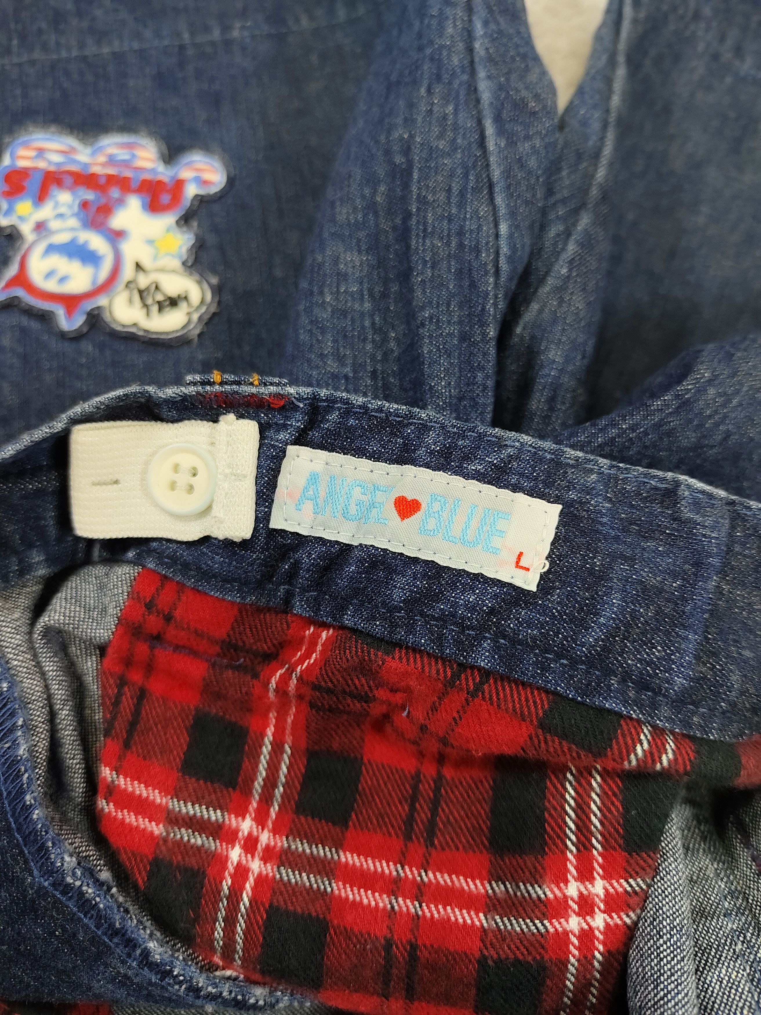 Angel Blue 00s Angel Blue❤️‍🔥Y2K Archive Cartoon Patch Plaid Hem Denim Size 30" / US 8 / IT 44 - 9 Thumbnail