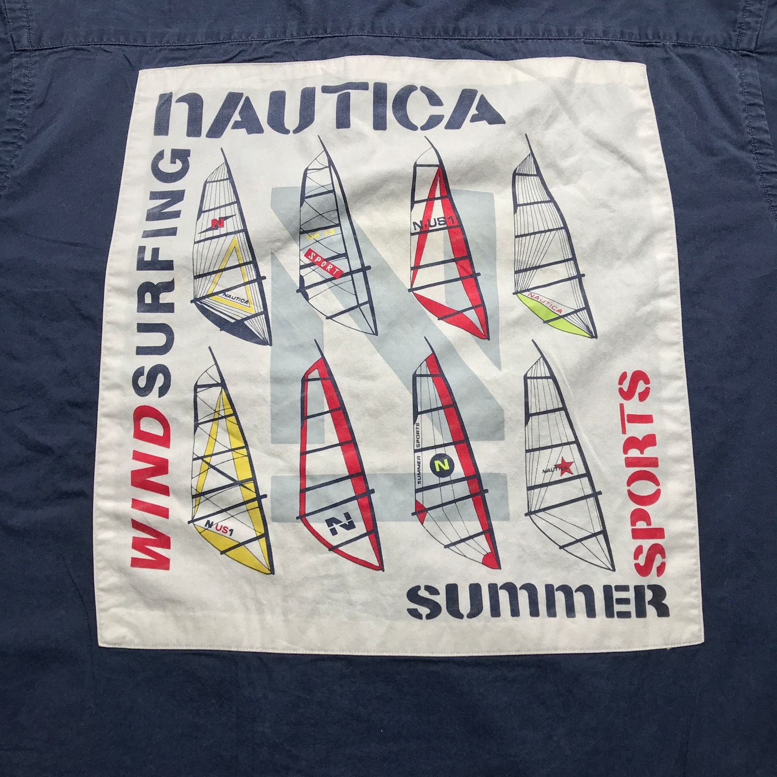 Nautica Vintage Nautica Wind Surfing Button Up Shirt Men Large Navy Size US L / EU 52-54 / 3 - 10 Thumbnail