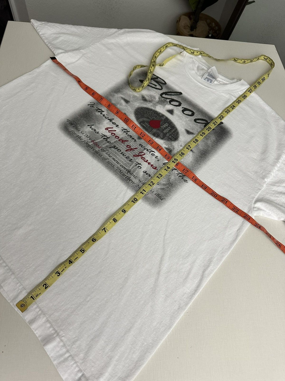 Other Vintage Blood Of Jesus Christ Religious Matthew 26:28 tshirt Size US XL / EU 56 / 4 - 5 Thumbnail