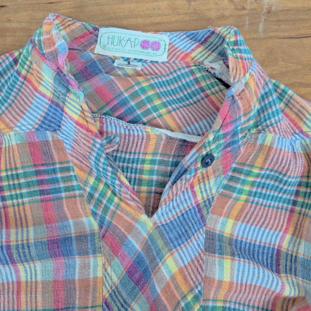 Vintage Vintage Huk-A-Poo Crinkle Cotton Plaid India Made Top Size S / US 4 / IT 40 - 7 Thumbnail