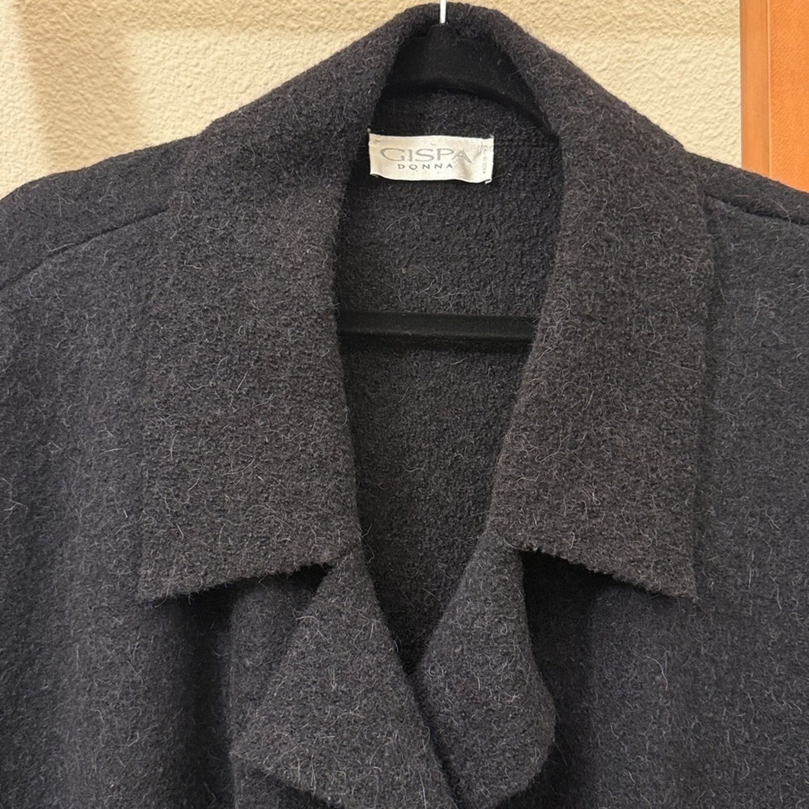 Other Gispa Donna Italy alpaca draped Black Oversized Coat Size L / US 10 / IT 46 - 2 Thumbnail