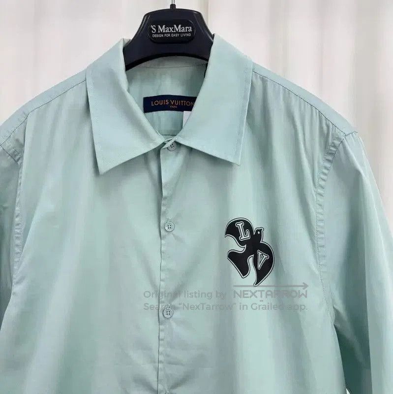 Louis Vuitton Louis Vuitton Summer Green Cotton Logo Short Sleeve Shirt . Size US S / EU 44-46 / 1 - 3 Thumbnail