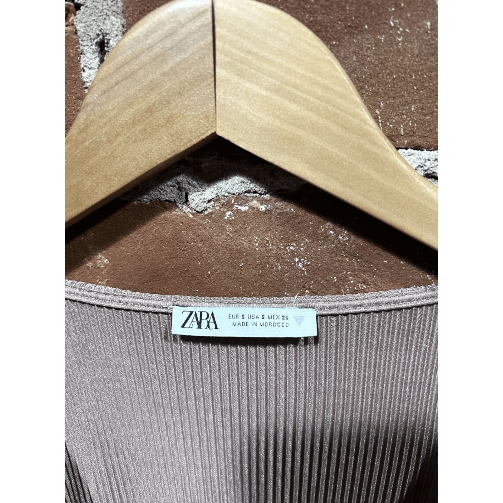 Zara Zara Womens Brown Long Sleeve Ribbed Shirt Size Small Size S / US 4 / IT 40 - 3 Thumbnail