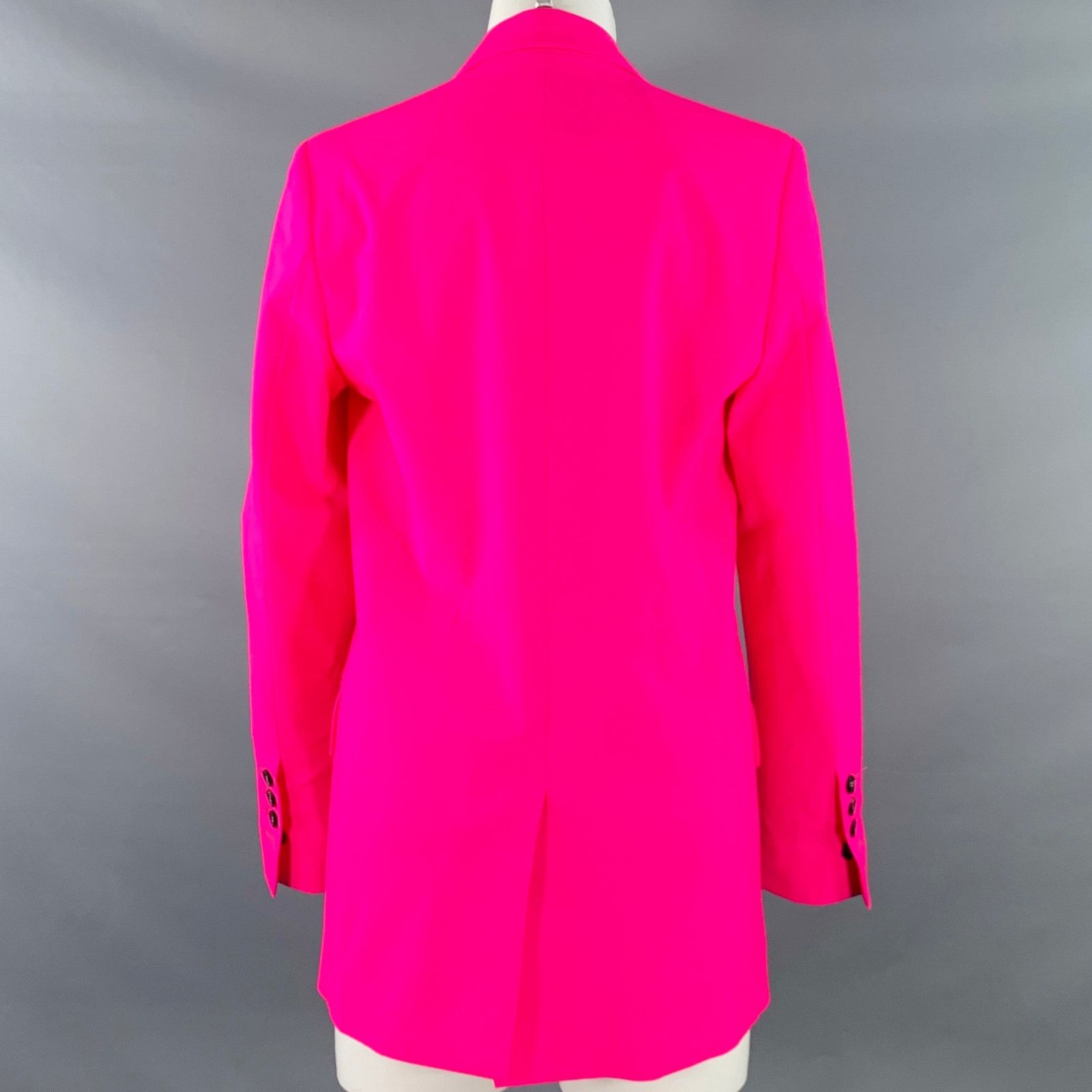 MSGM 2 Pink Wool Blend Peak Lapel Single Button Jacket Blazer Size XS / US 0-2 / IT 36-38 - 3 Thumbnail