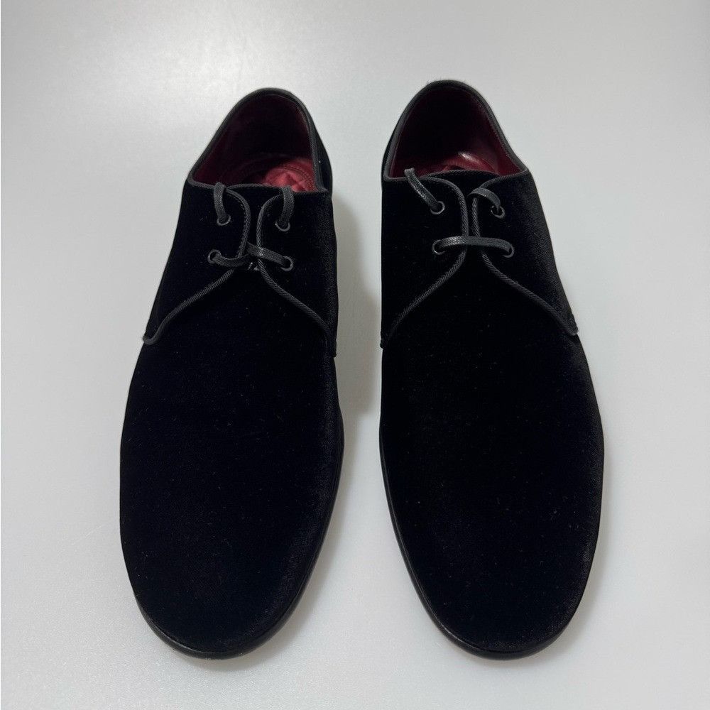 Dolce & Gabbana Dolce & Gabbana Velvet Derby Lace-Up Shoes Black Men’s Size Size US 7.5 / EU 40-41 - 2 Thumbnail
