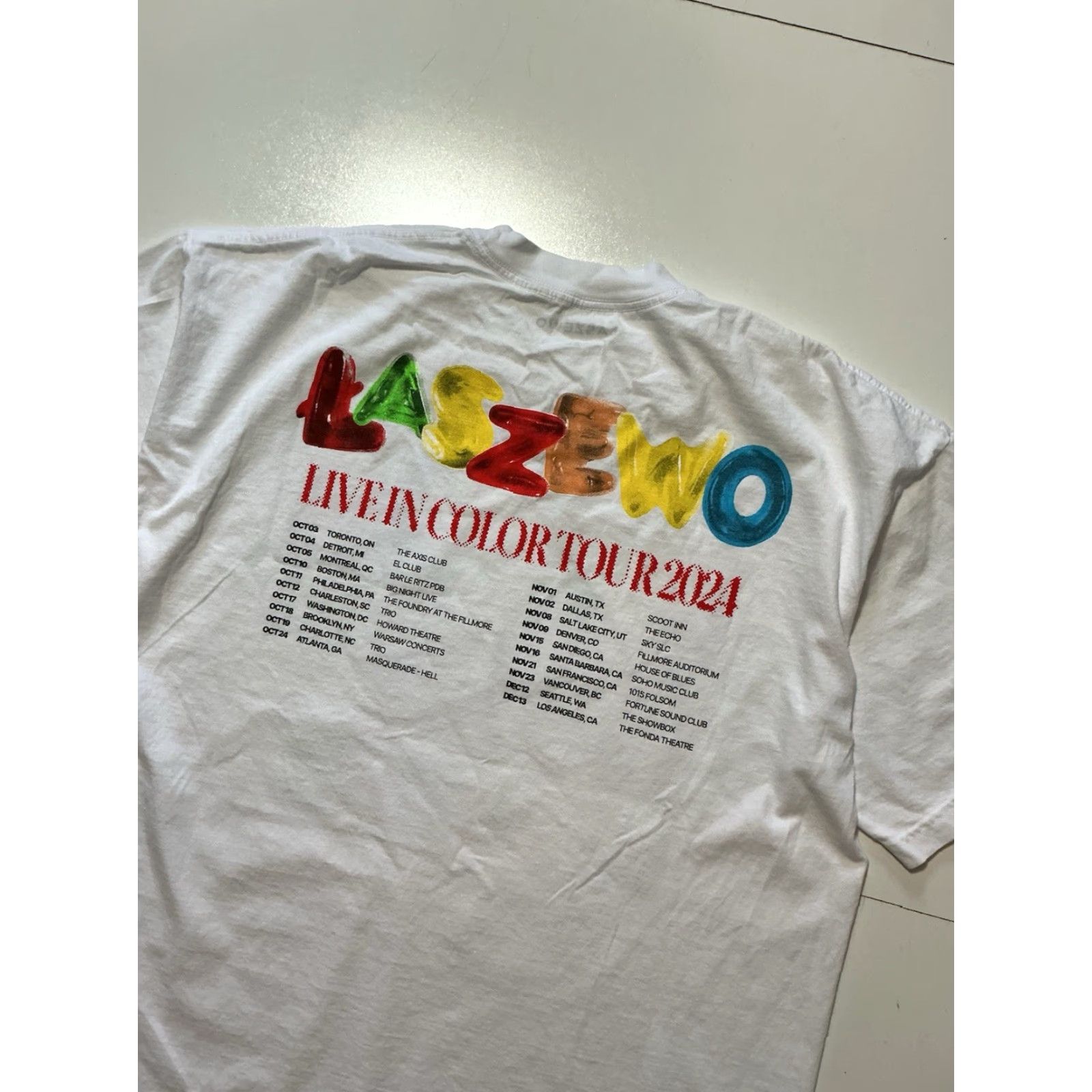 Olive Lazewo Live In Color 2024 Tour Official Merch EDM Electronic Graphic T-Shirt XL White Mens Regular Size XL Colorful Tee 80s? Size US XL / EU 56 / 4 - 4 Thumbnail
